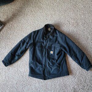 Vintage Men's Black Quilted Carhartt Coat USA Made XL Tall